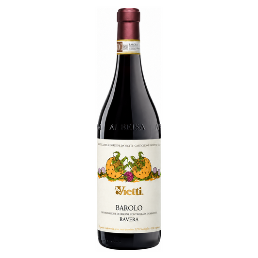 Vietti – Barolo Ravera 2016 – Piedmont Italy — full front bottle on white background. Representative image; label vintage not shown.