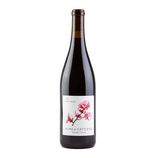 Alma de Cattleya Pinot Noir Sonoma County 2022 bottle, California red wine