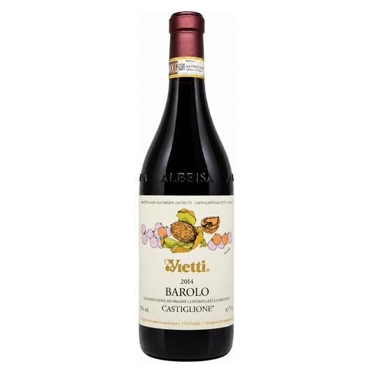 Vietti – Barolo Castiglione 2014 – Piedmont Italy — front bottle on white background, 2014 label; restored from supplied vintage-specific photograph.